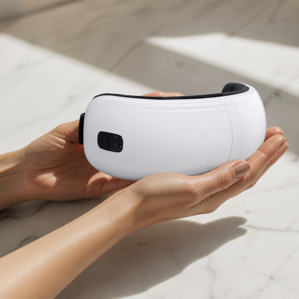 ZENOVUE Eye Massager - manos sosteniendo el dispositivo