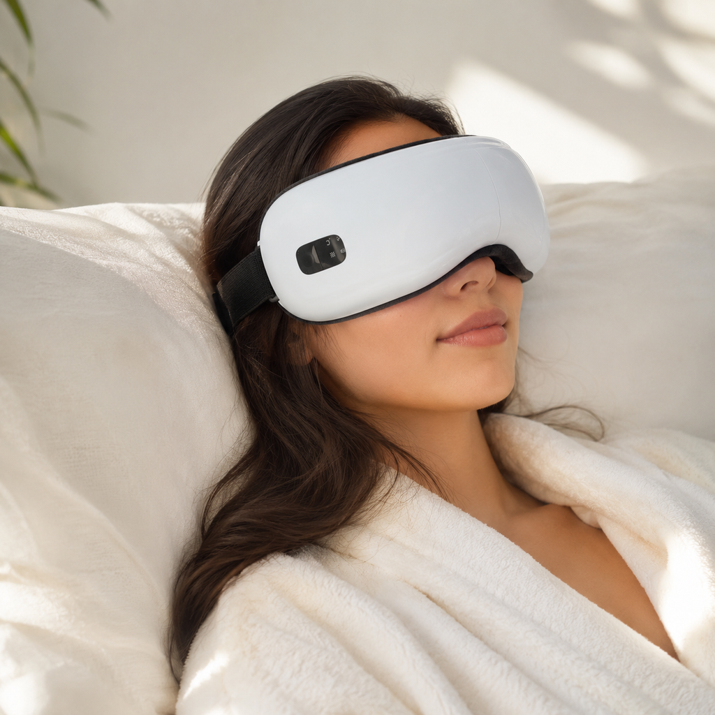 ZENOVUE Eye Massager - mujer usando el masajeador